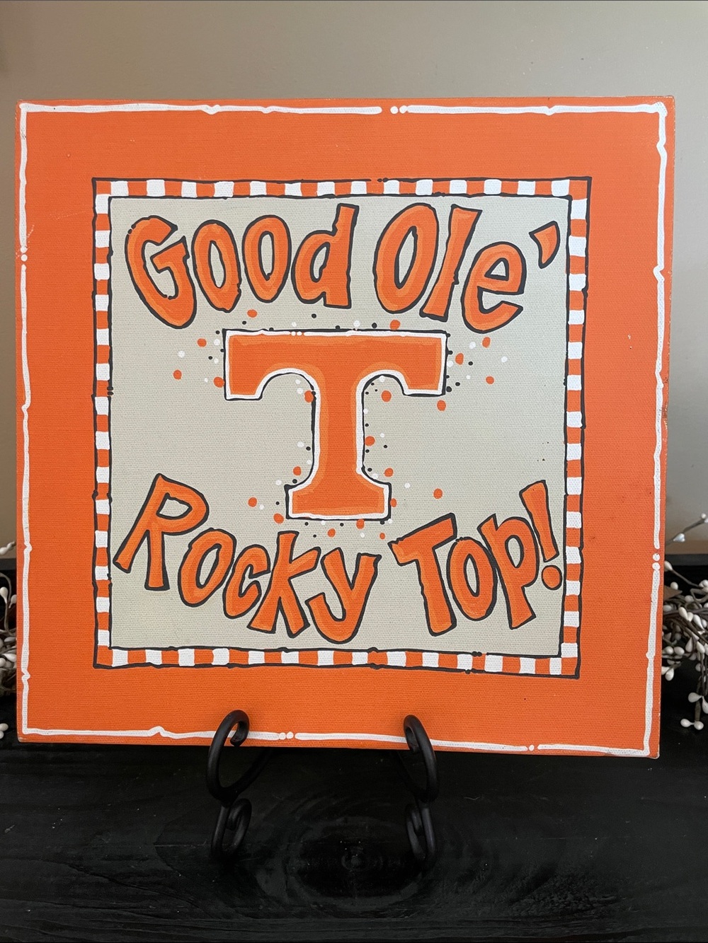 “Good Ole' Rocky Top!” Tennessee Decorative Canvas Wall Art - 12” x 12”